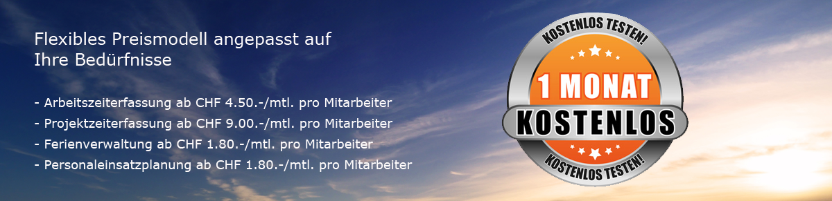 Flashnet Zeiterfassung - Flexibles Preismodell angepasst auf Ihre Bedürfnisse