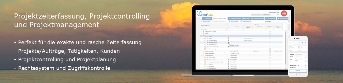 Flashnet Zeiterfassung - Projektzeiterfassung, Projektcontrolling  und Projektmanagement
