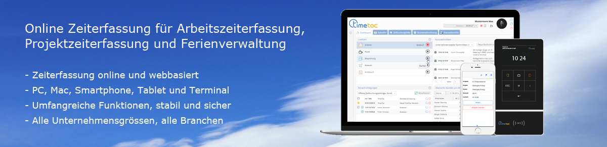 Flashnet Zeiterfassung - Online Zeiterfassung, Projektzeiterfassung und Ferienverwaltung