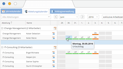 Jahreskalender mit iCal-Export