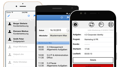 Mobile Zeiterfassung jederzeit und &uuml;berall