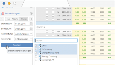 Beliebige Zeitr&auml;ume und Ansichten
